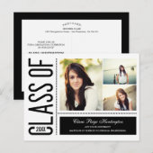 Einfach Coole Abschluss-Ankündigung/Einladung Einladungspostkarte (Vorne/Hinten)