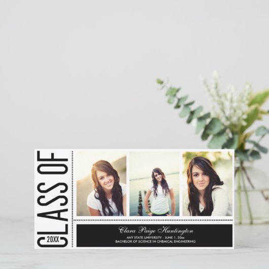 Einfach Coole Ankündigung von Abschlüssen (Stehend Vorderseite)