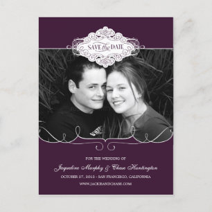 Einfach Couture Save the Date Postkarte - Lila