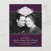 Einfach Couture Save the Date Postkarte - Lila (Vorderseite)