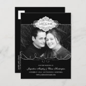 Einfach Couture Save the Date Postkarte - Schwarz (Vorne/Hinten)