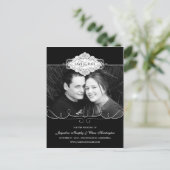 Einfach Couture Save the Date Postkarte - Schwarz (Stehend Vorderseite)