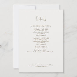 Einfach Cream Wedding Details II Umschließung Einladung