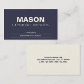 einfach | Creme/Blau Visitenkarte (Vorne/Hinten)