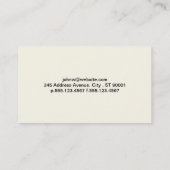 einfach | Creme/Blau Visitenkarte (Rückseite)