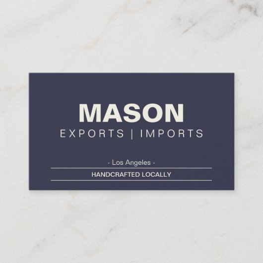 einfach | Creme/Blau Visitenkarte (Vorderseite)