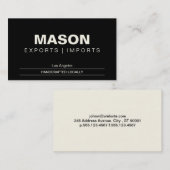 einfach | Creme/Schwarz Visitenkarte (Vorne/Hinten)