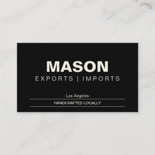 einfach Creme/Schwarz Visitenkarte