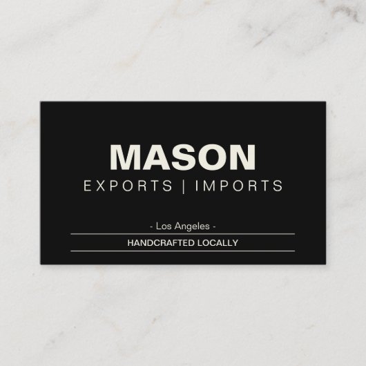 einfach | Creme/Schwarz Visitenkarte (Vorderseite)