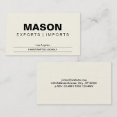 einfach | Creme Visitenkarte (Vorne/Hinten)