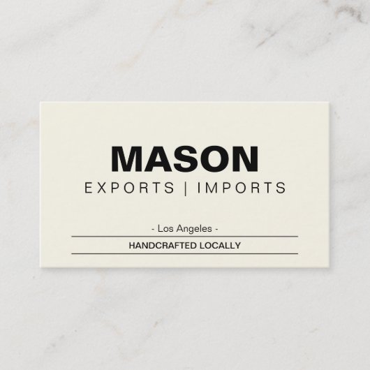 einfach | Creme Visitenkarte (Vorderseite)