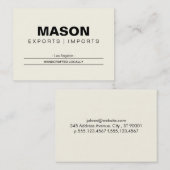 einfach | Creme Visitenkarte (Vorne/Hinten)