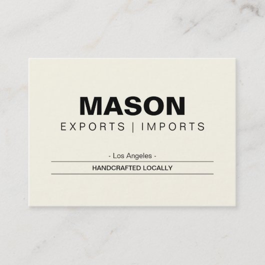 einfach | Creme Visitenkarte (Vorderseite)