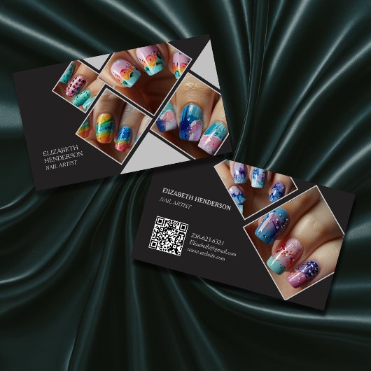 Einfach Custom Nail Artist Beauty Chic Glam Visitenkarte