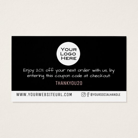 Einfach dank der Kundenermäßigung für Ihr Logo ein (Rückseite)