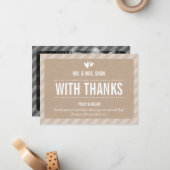 EINFACH DANK IHNEN, schlichte weiße Kraftstoffe Mitteilungskarte (Vorderseite/Rückseite Beispiel)