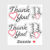 Einfach, dankbar "Danke!" Aufkleber (Blatt)