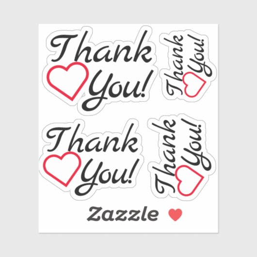 Einfach, dankbar "Danke!" Aufkleber (Blatt)