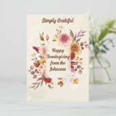 Einfach dankbar | Elegante Erntedank-Karte Einladung (Stehend Vorderseite)