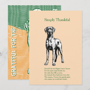 Einfach Dankbar – Great Dane Thanksgiving-Foto Kar Dankeskarte