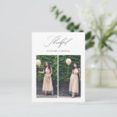 Einfach dankbarer Abschluss Zwei Foto Vielen Dank Postkarte (Stehend Vorderseite)