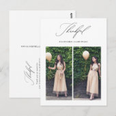 Einfach dankbarer Abschluss Zwei Foto Vielen Dank Postkarte (Vorne/Hinten)