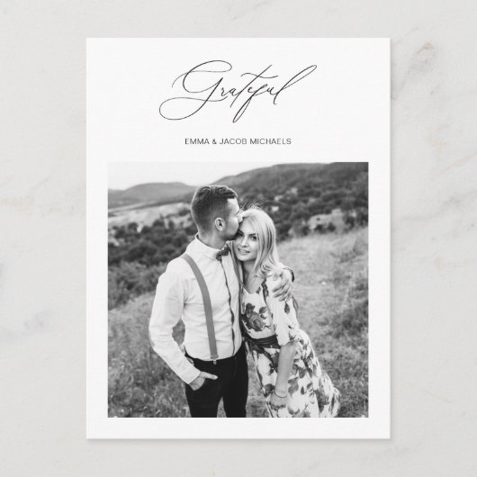 Einfach dankbares Hochzeitsszenario Foto Vielen Da Postkarte (Vorderseite)