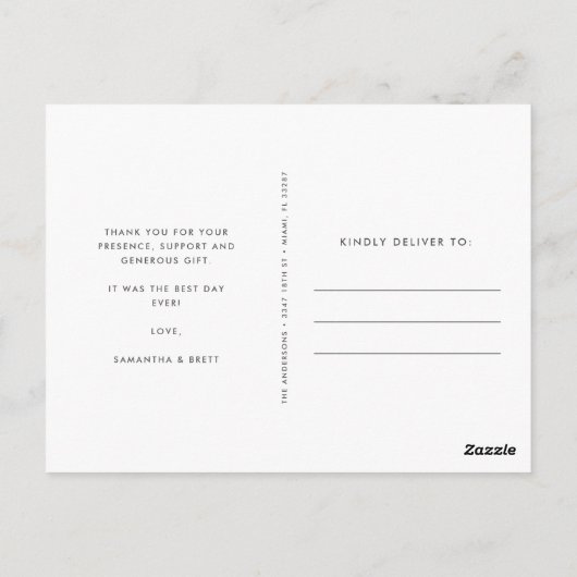 Einfach danke, dass Sie die Postkarten für das Hoc (Rückseite)