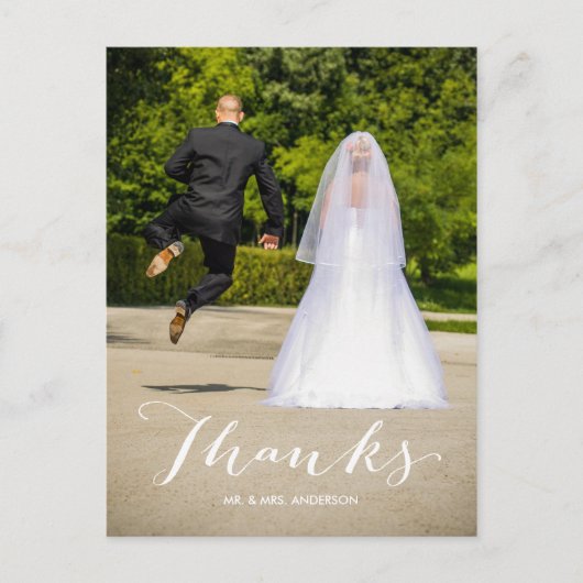 Einfach danke Foto Wedding Vielen Dank Postcard Postkarte (Vorderseite)