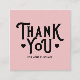 Einfach danke für Ihr kleines Business-Herz   Dust Quadratische Visitenkarte