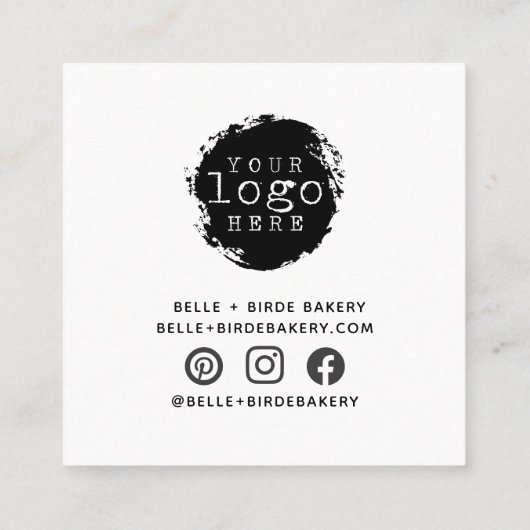 Einfach danke für Ihr kleines Business-Herz Quadratische Visitenkarte (Rückseite)