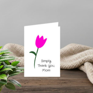Einfach Danke, Mama – rosa Tulpe Feiertagskarte