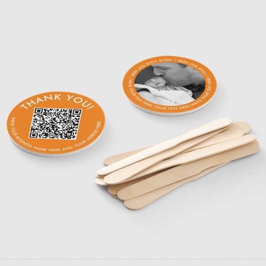 Einfach danke Orange Website Scan QR Code Foto Fächer (Non-assembled)