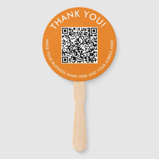 Einfach danke Orange Website Scan QR Code Foto Fächer (Vorderseite)