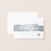 Einfach Danke Pinsel Pinselstrich benutzerdefinier Folienkarte (Vorderseite mit Umschlag)