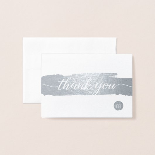 Einfach Danke Pinsel Pinselstrich benutzerdefinier Folienkarte (Vorderseite mit Umschlag)