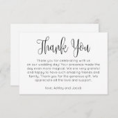 Einfach danke. Schwarz-Weiß-Trauung Einladung (Vorne/Hinten)