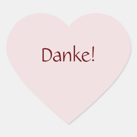Einfach "Danke!"! Textentwurf Herz-Aufkleber (Vorderseite)