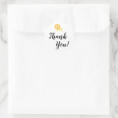 Einfach danke, Typografie mit der Gelben Löwe Runder Aufkleber (Tasche)