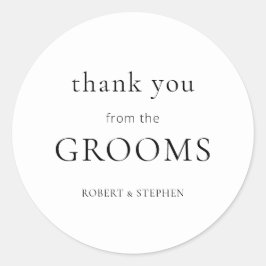 Einfach danke von Grooms Gay Wedding Danke Runder Aufkleber