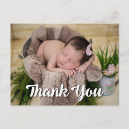 Einfach Dankeschön 2 Fotos Geburtserklärung Postkarte