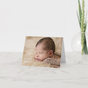 Einfach Dankeschön an Foto Birth Ankündigung
