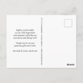 Einfach Dankeschön an Foto Birth Ankündigung Postkarte (Rückseite)