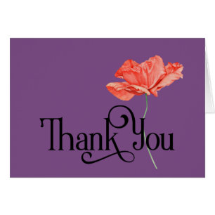 Einfach Dankeschön Design mit schönem roten Mohn