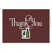 Einfach Dankeschön Design mit Weinglas und Flasche (Vorderseite (Horizontal))