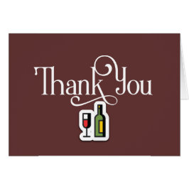 Einfach Dankeschön Design mit Weinglas und Flasche
