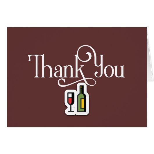 Einfach Dankeschön Design mit Weinglas und Flasche (Vorderseite (Horizontal))