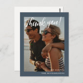 Einfach Dankeschön Foto Wedding Blue Postkarte (Vorne/Hinten)