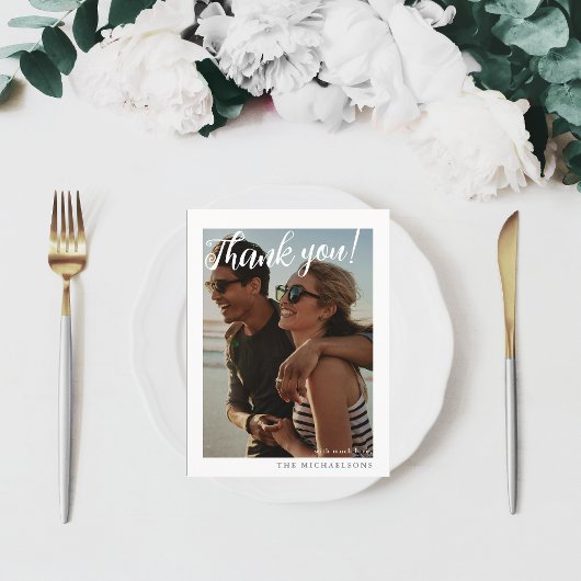 Einfach Dankeschön Foto Wedding Postkarte