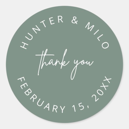 Einfach Dankeschön Gastgeschenk Hochzeit Etiketten Runder Aufkleber (Vorderseite)
